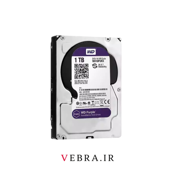 هارد 1 ترابایت وسترن بنفش WD Purple WD10PURZ (اصلی) | مخصوص دستگاه DVR و NVR